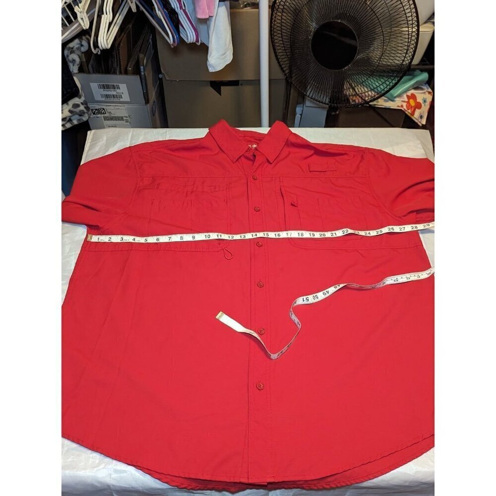 Reel Legends Mens Shirt RED Short Sleeve Fishing Vented Size XXL - Picture 11 of 13